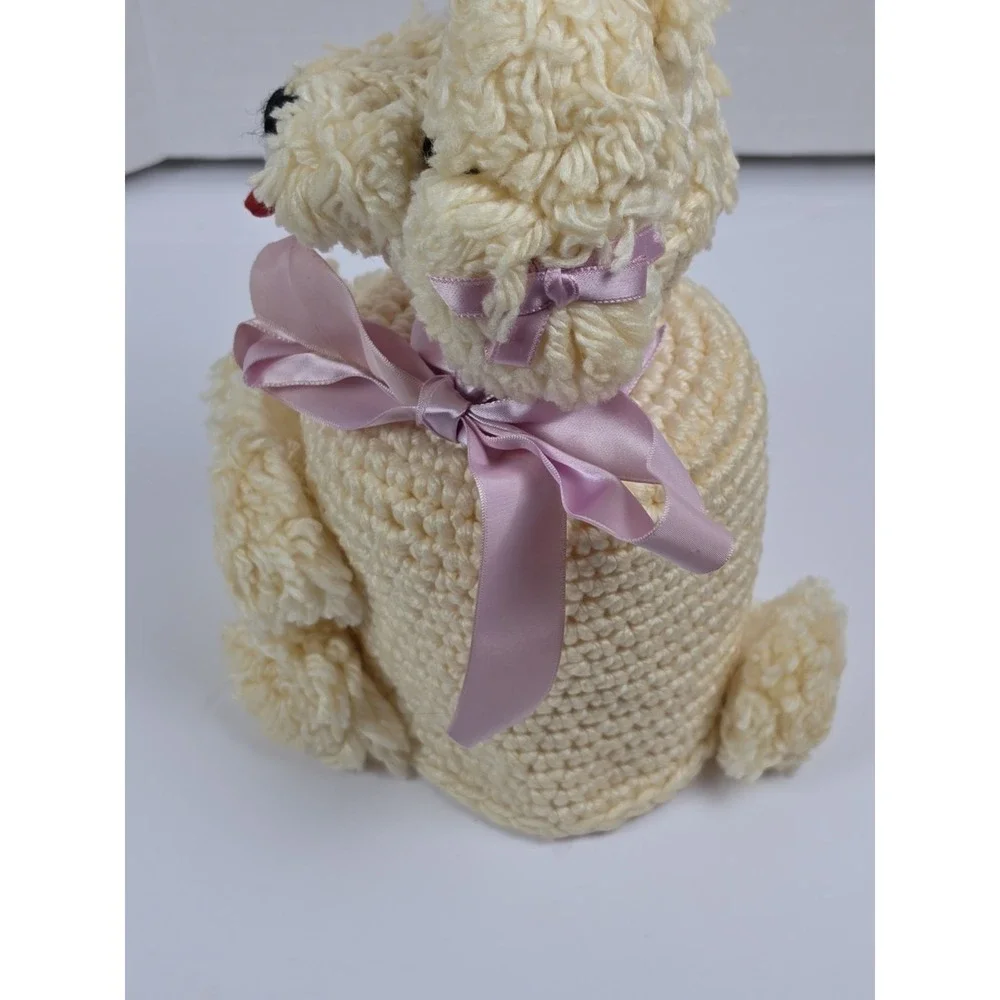 Vintage Poodle Toilet Paper Cover Holder Crocheted Retro 1960's